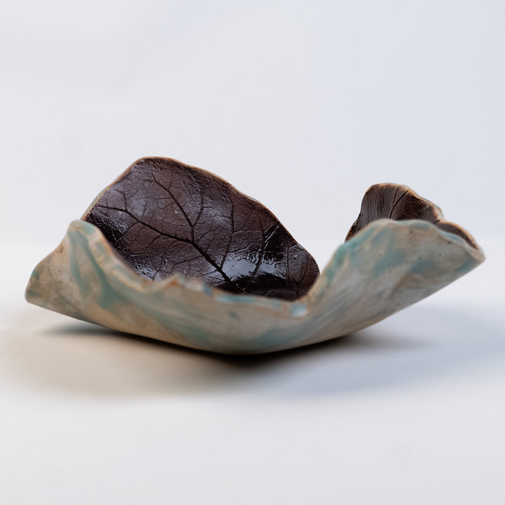 Ceramic Elephant Ear Leaf Dish