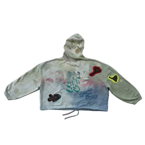 "GROW & FLOW" LARGE CROPPED HOODY: 1 of 3