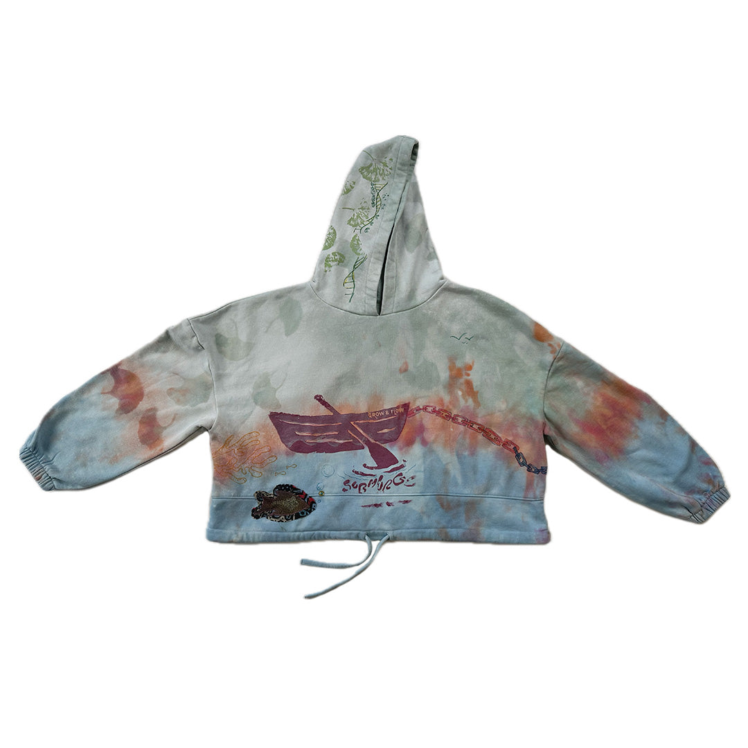 "GROW & FLOW" LARGE CROPPED HOODY: 1 of 3